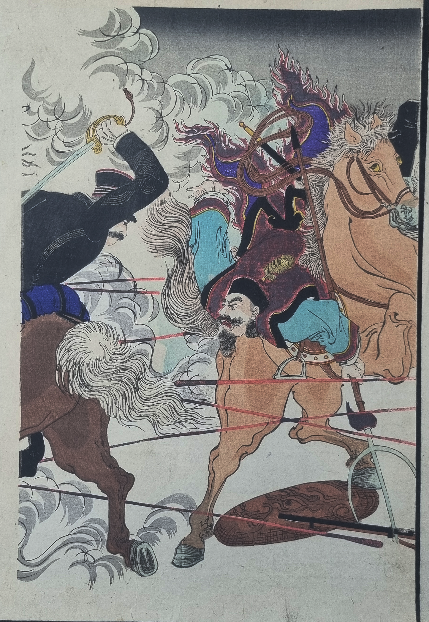 SENSŌ-E - Scène uit de Chinees-Japanse oorlog - door Watanabe Nobukazu - 1894