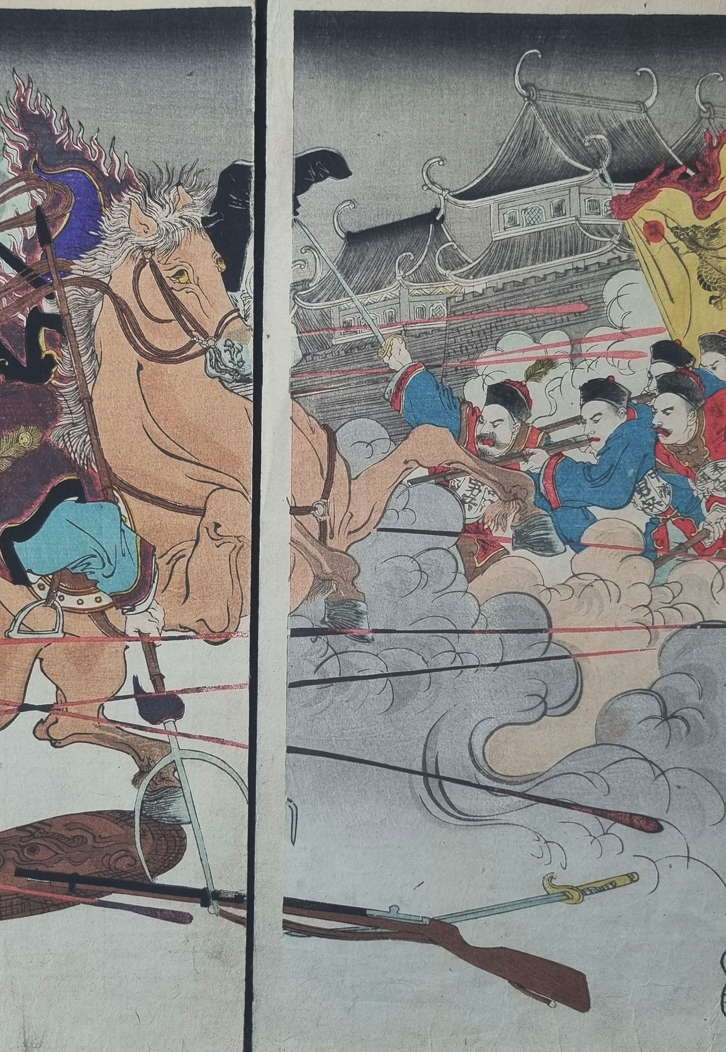 SENSŌ-E - Scène uit de Chinees-Japanse oorlog - door Watanabe Nobukazu - 1894