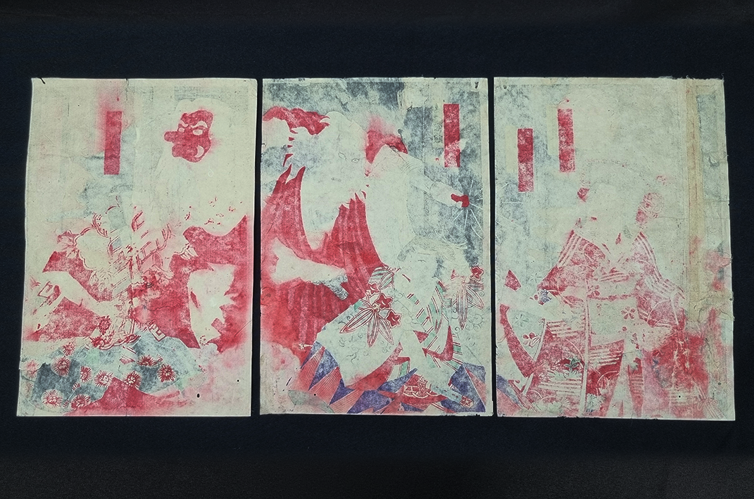 UKIYO-E - Originele Utagawa Kunisada III (1848-1920) - The story of Kiichi Hōgen Sanryaku, 1900