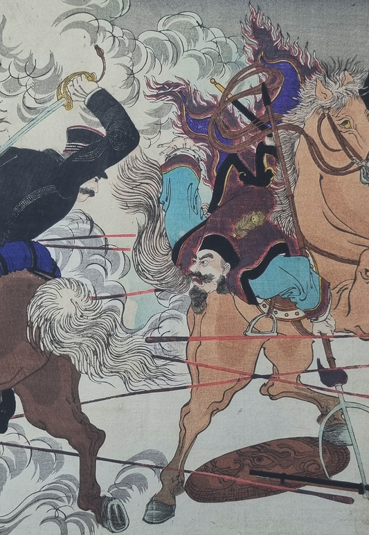 SENSŌ-E - Scène uit de Chinees-Japanse oorlog - door Watanabe Nobukazu - 1894