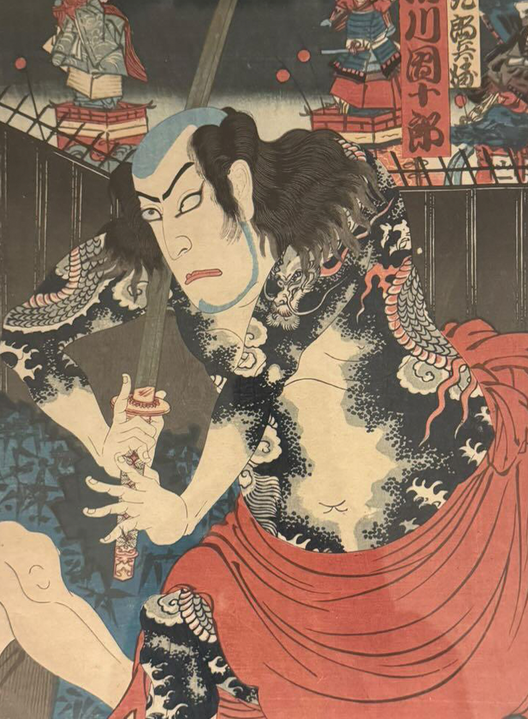 UKIYO-E - Originele Toyohara Kunichika (1835-1900) - Nagamachi Noura No Ba - 1883